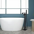 thumbnail image 3 of Floor Mounted Tub Faucet, Single Handle Bathtub Filler with Swivel Spout and Shower Hose(C), 3 of 9