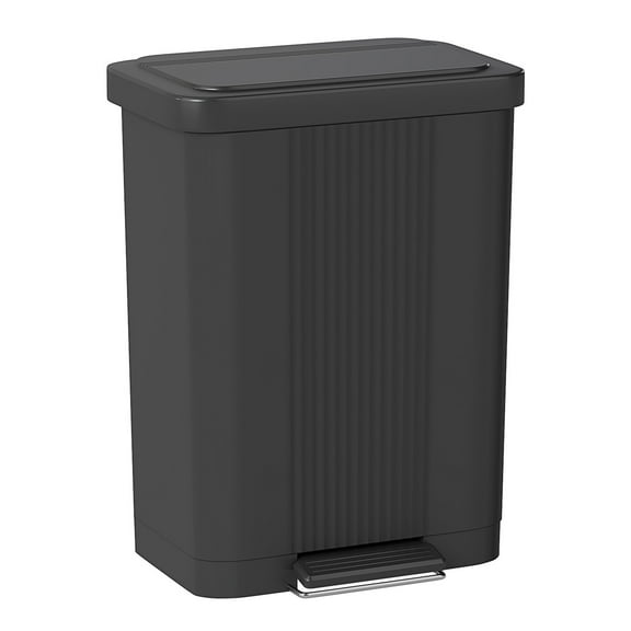 Premium Step-On Trash Can With Lid 13 Gallon 50 Liter Capacity For Kitchen Garbage Can