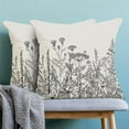 thumbnail image 2 of Black White Gray Pillow Covers 20x20 Inch Set of 2, Spring Wildflower Plant Throw Pillows Case,Seasonal Floral Outdoor Decorative Flowers Farmhouse Decor Cushion Covers for Home Sofa Bed Couch, 2 of 6