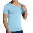 thumbnail image 4 of Yghzkop Men's Performance V-Neck T-Shirt Seamless Stretch Tight Fit Quick-Dry Solid Color Workout & Outdoor Activewear Top, 4 of 7