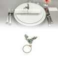 thumbnail image 2 of AKEGAMN Elegant Table Set Of 1/2/4 Leaf Napkin Rings With Wooden Beads And Rustproof Decor For Weddings Holidays And Everyday Use, 2 of 5