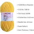 thumbnail image 4 of Velvet Chenille Yarn Super Bulky Soft Yarn - 100g (75.4 yds) - Baby Blanket Yarn for Knitting Amigurumi Fancy Yarn for Crochet Weaving Crafts - Will Not Break or Splinter (Lavander,3 Skein), 4 of 9