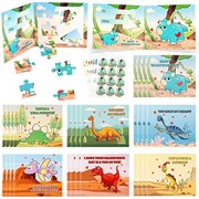 Valentines Day Cards for Kids 28 Pack, Dinosaur Punch Out Puzzle Valentine Cards For Kids with Cute Stickers & Envelopes - Perfect Valentines Cards for Classroom School Valentine Party Favors