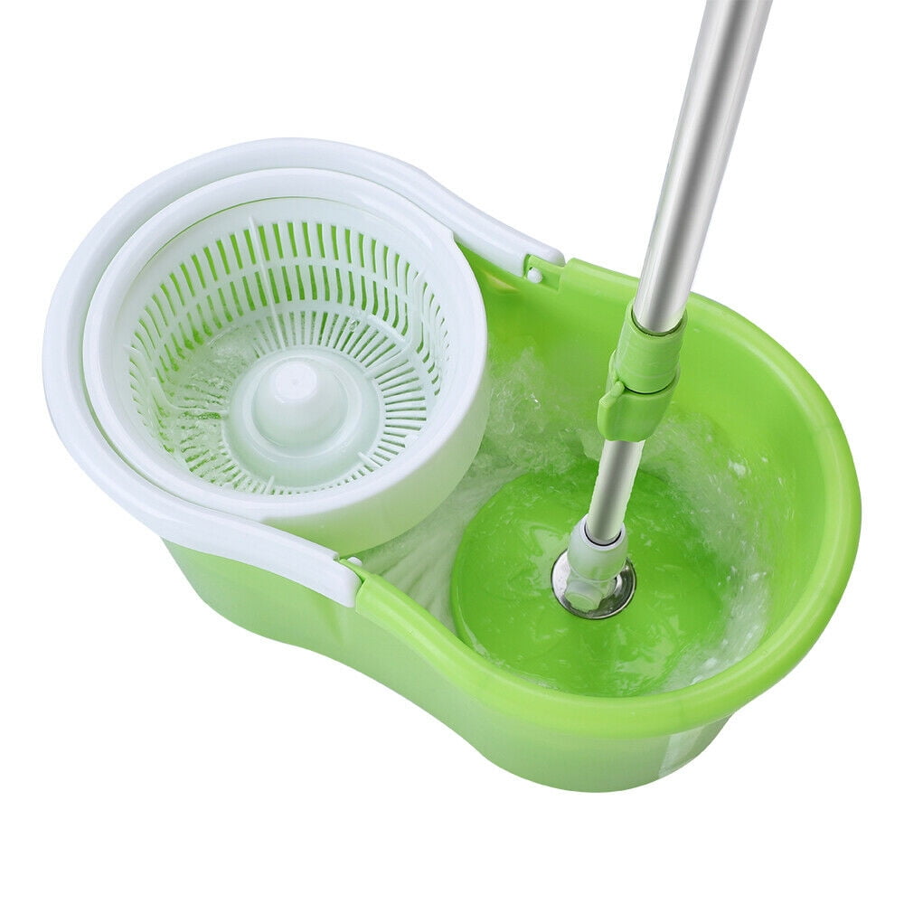 Spin Mop & Bucket Floor Cleaning System 2 Extra Mop Heads,Floor Mop