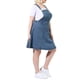 thumbnail image 4 of Vestido de mezclilla de talla grande Agnes Orinda para mujeres, monos con tirantes ajustables, faldas 5X, azul, 4 of 8