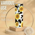 thumbnail image 2 of Cow Gifts for Women, Seamless Cow Print Design, Cow Cup, Sunflowers Gifts for Cow Lovers, Girls, Besties, 20 Oz Stainless Steel Skinny Tumbler, 2 of 6