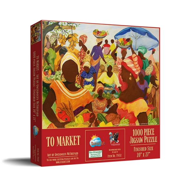 SUNSOUT INC - To Market - 1000 pc Jigsaw Puzzle by Artist: Gwendolyn McShepard - Finished Size 20" x 27" Food - MPN# 71432