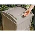 thumbnail image 5 of Suncast 30-33 Gallon Deck Patio Resin Garbage Trash Can Hideaway, Taupe (4 Pack), 5 of 6
