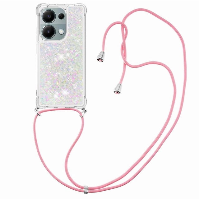 Funda FOXDOCK para Xiaomi Redmi Note 13 Pro 4G con Cuerda Ajustable, Brillo Líquido, Protección Antigolpes y Lente – Ideal para Regalo