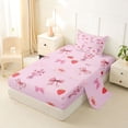 thumbnail image 2 of Erosebridal Kawaii Red Strawberry Twin Sheet Sets 3pcs for Girls,Cartoon Floral Bow Knot Bedding for Kids Teens,Ultra Soft Home Decor, 2 of 5