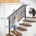 thumbnail image 2 of IVV Step Handrail Fit for 4 or 5 Steps, Galvanized Iron Handrail for Outdoor Steps, Matte Black Stair Railings with Installation Kit, 2 of 9