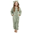 thumbnail image 3 of Jinhomg Girls Plush Hooded Jumpsuit Soft Fleece Warm Winter Romper Kids One Piece Zip Up Hooded Onesie Comfortable for Unisex 5-6 Years, 3 of 7