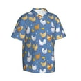 thumbnail image 3 of Xecao Chicken Family print Hawaiian shirt - a stylish short-sleeve button-down for men, perfect for casual beach and tropical outings., 3 of 9