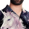 thumbnail image 5 of Starry Unicorn Men's Casual Hawaiian Button Down Short Sleeve Summer Beach Printed Shirt, 5 of 6