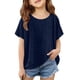 thumbnail image 5 of Camisas de Manga Larga para Niños Tamaño 12-14 Juventud Color Sólido Mangas Cortas Camiseta de Cuello Redondo Top para Niños Niño Pequeño Camisas de Manga Larga 2T, 5 of 5