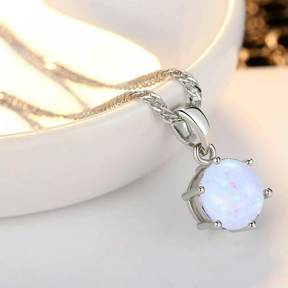 EOEMY Opal Bead Necklace Opal Necklace Copper Necklace