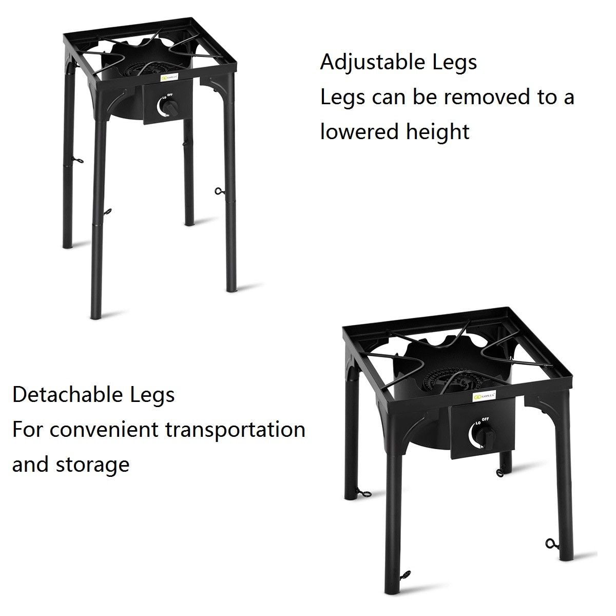 Costway Portable Propane 100000btu Single Burner Outdoor Camp Stove W  Adjustable Legs : Target