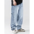 thumbnail image 5 of EMMIOL Men's Baggy Wide Leg Striped Skater Y2k Oversized Streetwear Denim Pants, 5 of 6