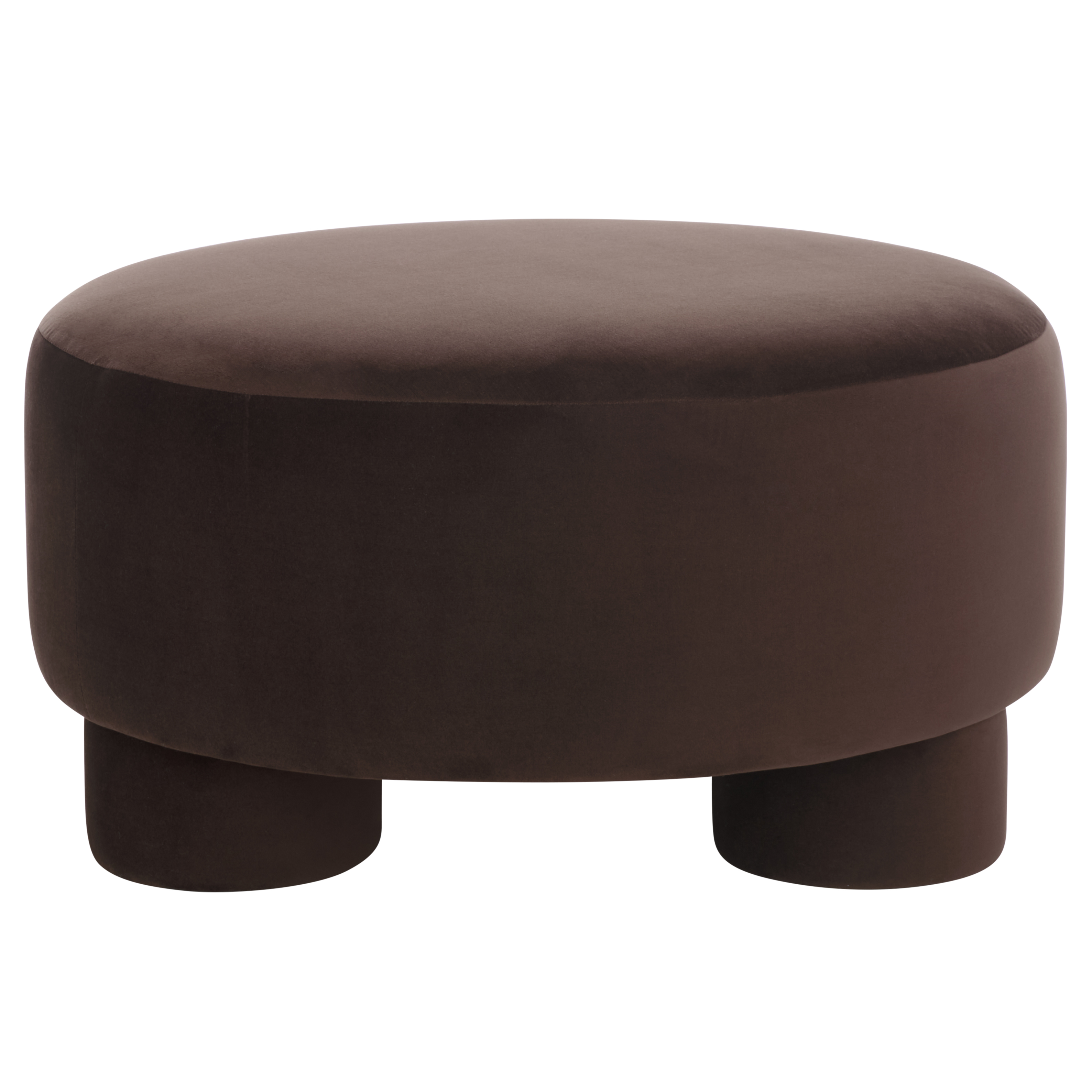 Safavieh Naref Cocktail Mid-Century Round Ottoman, Chocolate