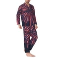 thumbnail image 2 of Sikiie Fireworks3 Mens Pajama Set, Soft Warm Long Sleeve Sleepwear, Cozy Button-Down Pjs for Men-Medium, 2 of 7