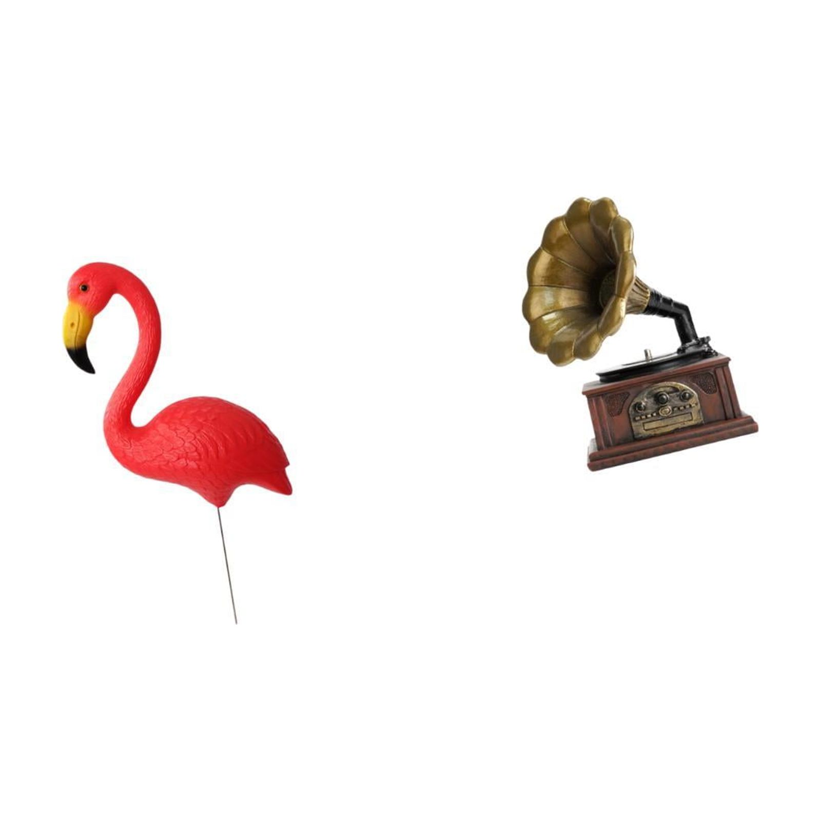 simhoa Vintage Flamingo Garden Figurine Collectible Statue Ornament for Housewarming Birthday Gift Resin Sculpture Retro Fairy Yard Art Spring Holiday