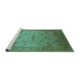 thumbnail image 2 of Ahgly Company Machine Washable Indoor Rectangle Oriental Turquoise Blue Traditional Area Rugs, 4' x 6', 2 of 4