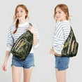 thumbnail image 4 of Hawaiian Print Sling Backpack - Colorful Monstera & Palm Leaf Design Crossbody Bag, Fashionable Multi-Functional Pack, 4 of 4