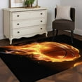 thumbnail image 4 of Flame Basketball Area&nbsp;Rug 4x6ft Sports Black Background Abstract Art Non-Slip&nbsp;Washable Square&nbsp;Rugs Soft Felt Indoor Floor Mat for Bedroom Kitchen Living Room Bathroom, 4 of 9
