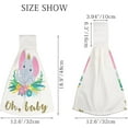 thumbnail image 2 of 2 Pcs Hanging Towels, Dish Towels Head of Grey Elephant in Flowers Absorbent Hand Towels with Hanging Loop Washcloth for Bathroom Kitchen, 2 of 6