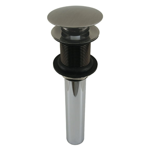 Kingston Brass EV700VN Push Pop-Up Drain without Overflow, 22 Gauge, Black Stainless