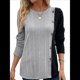 thumbnail image 1 of Camisa Asimétrica de Larga con Botones y Bloques de Color para Mujer, Ribete de Botones Claros y Abertura Lateral en la Cintura. Gris M, 1 of 8
