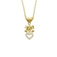 thumbnail image 2 of Delight Jewelry Goldtone Crystal Open Heart Gold tone Heart Necklace, 2 of 4