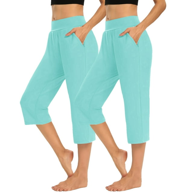 Simua Women's Capri Sweatpants Loose Fit Workout Yoga Lounge Pant 2PC