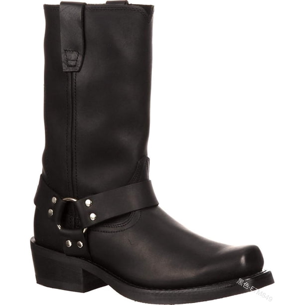 Botas cortas con remaches de otoño e invierno, zapatos de mujer, botas de caballero con tacón cuadrado para hombre