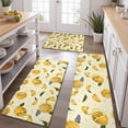 thumbnail image 2 of Yellow Lemon Fruit Slices White Pattern Kitchen Rugs Sets Of 3,Kitchen Runner Rugs Non Skid Washable,Decorative Kitchen Floor Mats for Kitchen,Sink,Laundry,17"x30"+ 17"x47" + 17"x59", 2 of 6