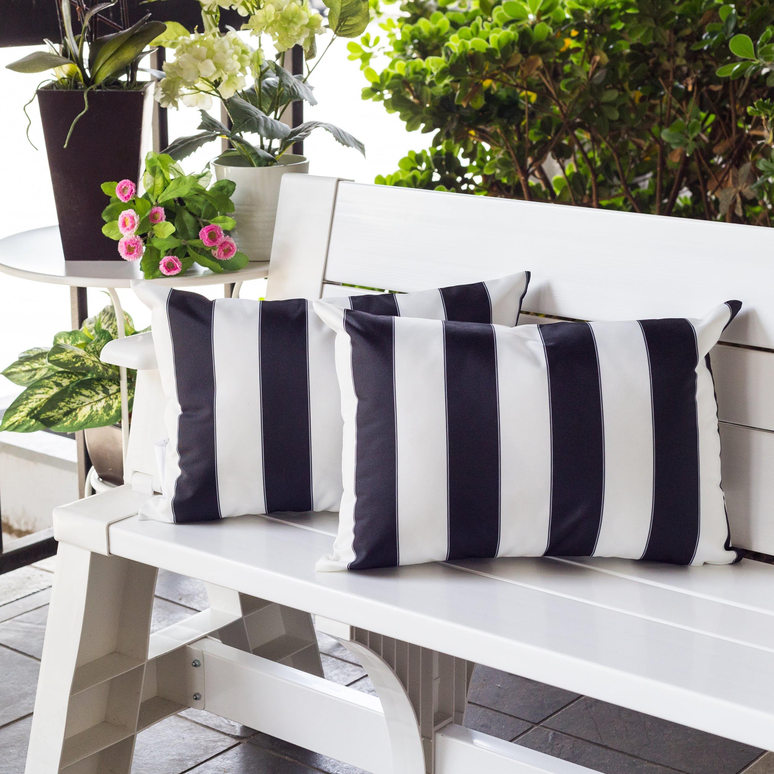Riley Black Rectangular Outdoor Throw Pillow