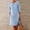 Light blue, variant on MRULIC dresses for women 2022 Women's Round Neck Knee-Length Linen Dress Boho Casual Loose Dress With Buttons Women's Casual Dress Khaki + XXL
