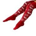 thumbnail image 4 of Bas Cuisse de Noël pour Femmes, Bas Tricotés à Motif Flocon de Neige, 4 of 6