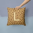 thumbnail image 2 of Letter L Initial Monogram - Giraffe Fabric Decorative Pillow, 2 of 4