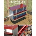 thumbnail image 2 of Chicken Nesting Box 8 Compartment, Metal Roll Away Egg Laying Box with Perch Rod – Durable Poultry Nest Box for Easy Egg Collection, Backyard Chicken Coop, 2 of 6