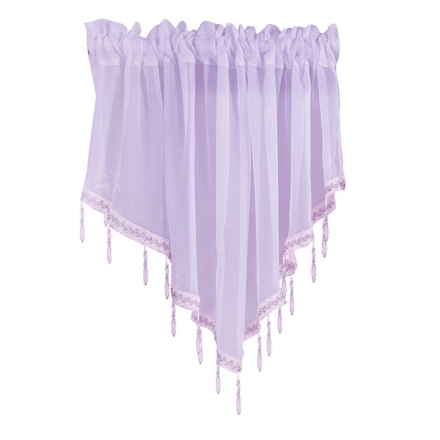 Cortina de poliéster para ventana, persiana triangular, decoración, pantalla de balcón para dormitorio, sala de estar, morado claro Advancent HA004558-05