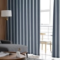 thumbnail image 4 of Navy Blue Striped Semi Sheer Curtains 63 Inch Length 2 Panels Set, Modern Abstract Art Aesthetics Sheer Kitchen Curtain Privacy Voile Window Curtain for Living Room Bedroom Rod Pocket Drapes, 4 of 7