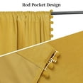 thumbnail image 2 of Velvet Curtains for Bedroom - Luxury Pom Pom Tasseled Room Darkening Drapes Thermal Insulated Privacy Rod Pocket Window Curtain Panels for Living Room Yellow W42" x L108", 2 of 7