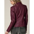 thumbnail image 4 of Made by Johnny Women's Panelled Faux Leather Moto Jacket XS WINE, 4 of 6
