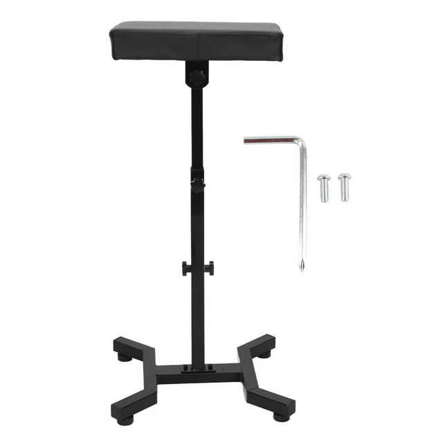 Soporte para reposabrazos de tatuaje, base estable, altura ajustable, panel de PU impermeable, almohadilla para reposabrazos y piernas para tatuajes