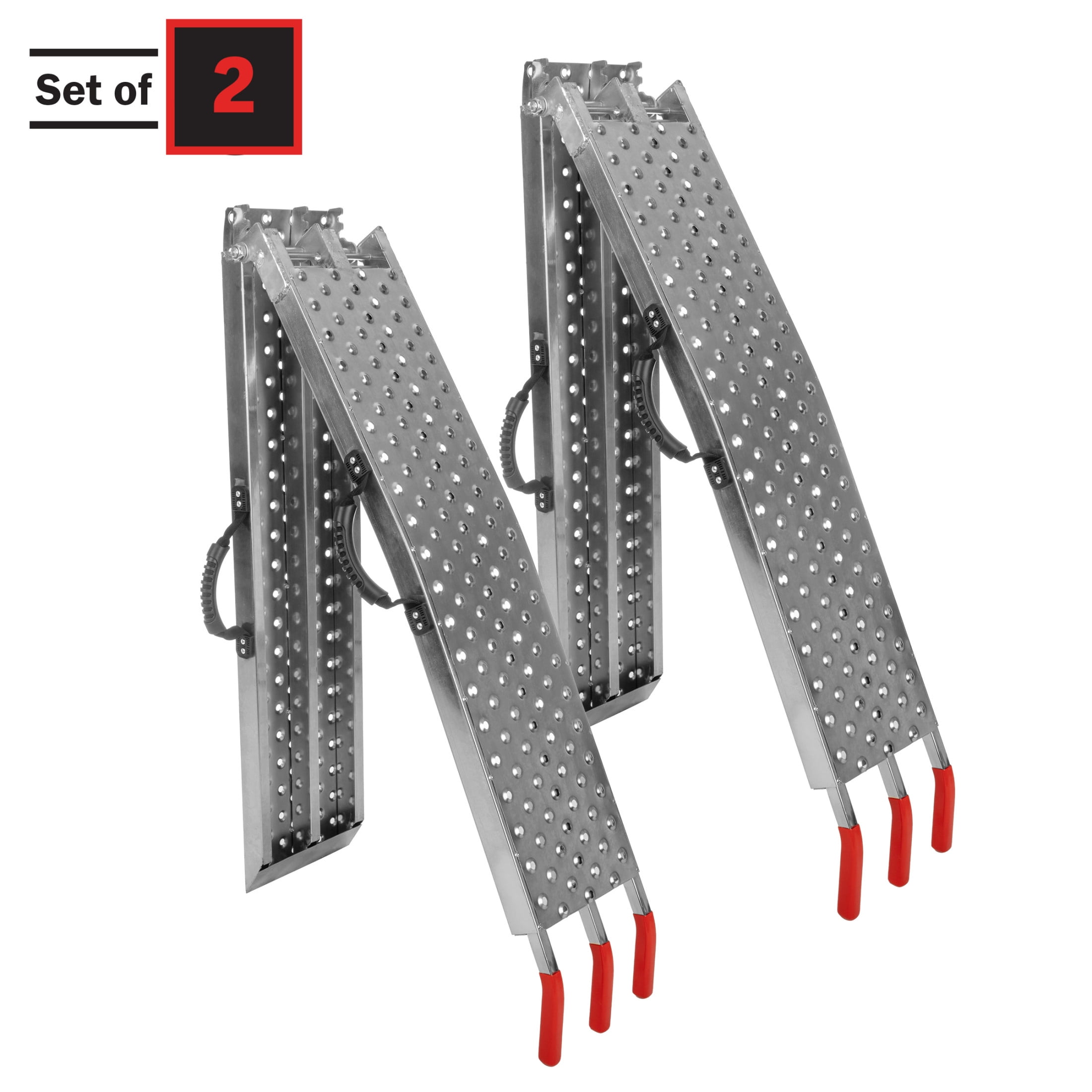 Stalwart Set of Two 77-Inch Foldable Loading Ramps with 2200lb Capacity for All-Terrain Vehicles