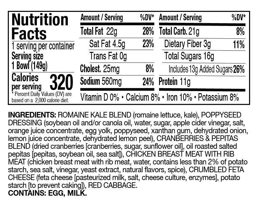 Taylor Farms Sweet Kale Chopped Salad Bowl, 5.25 oz (Fresh)