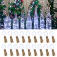 thumbnail image 1 of Luces para botellas de vino Etinga, 20 LED, 2 m, alambre plateado y corcho, paquete de 18, 1 of 9
