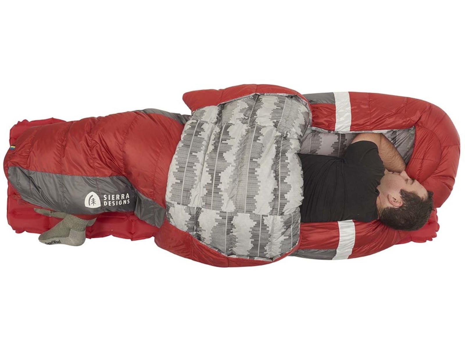 Sierra Designs Backcountry Bed 650F 20 Deg Sleeping Bag, Red, Regular