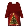thumbnail image 5 of FamilyThread Girls Christmas Dress Long Sleeve Dress for Girls Swing Twirly Skater Dresses Tree Print Casual A Line Dresses For 4-12Y, 5 of 5